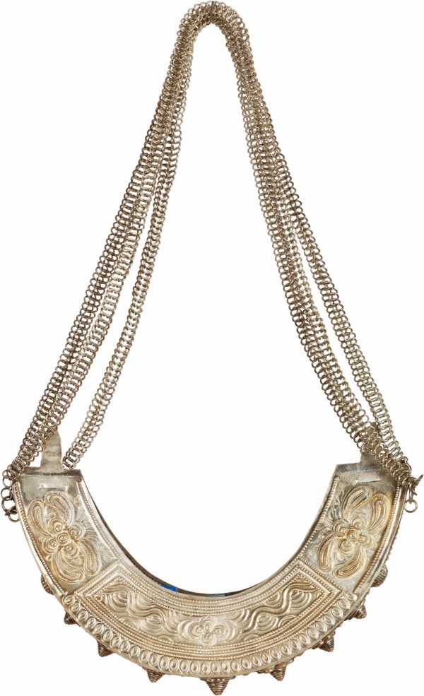 贵州榕江苗族带链银头梳