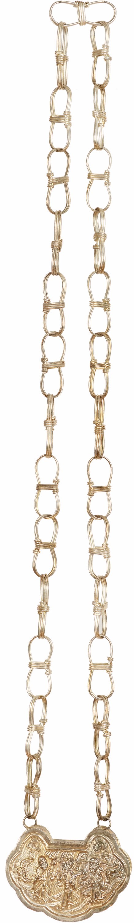 贵州榕江苗族福禄寿人物长命富贵银锁